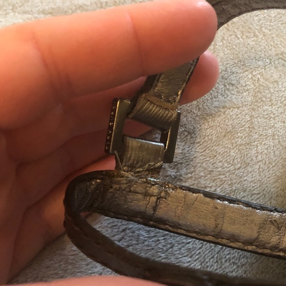 ✅ SOLD! [Tory Burch] Pewter Silver Logo Sandal - Picture 9 of 9